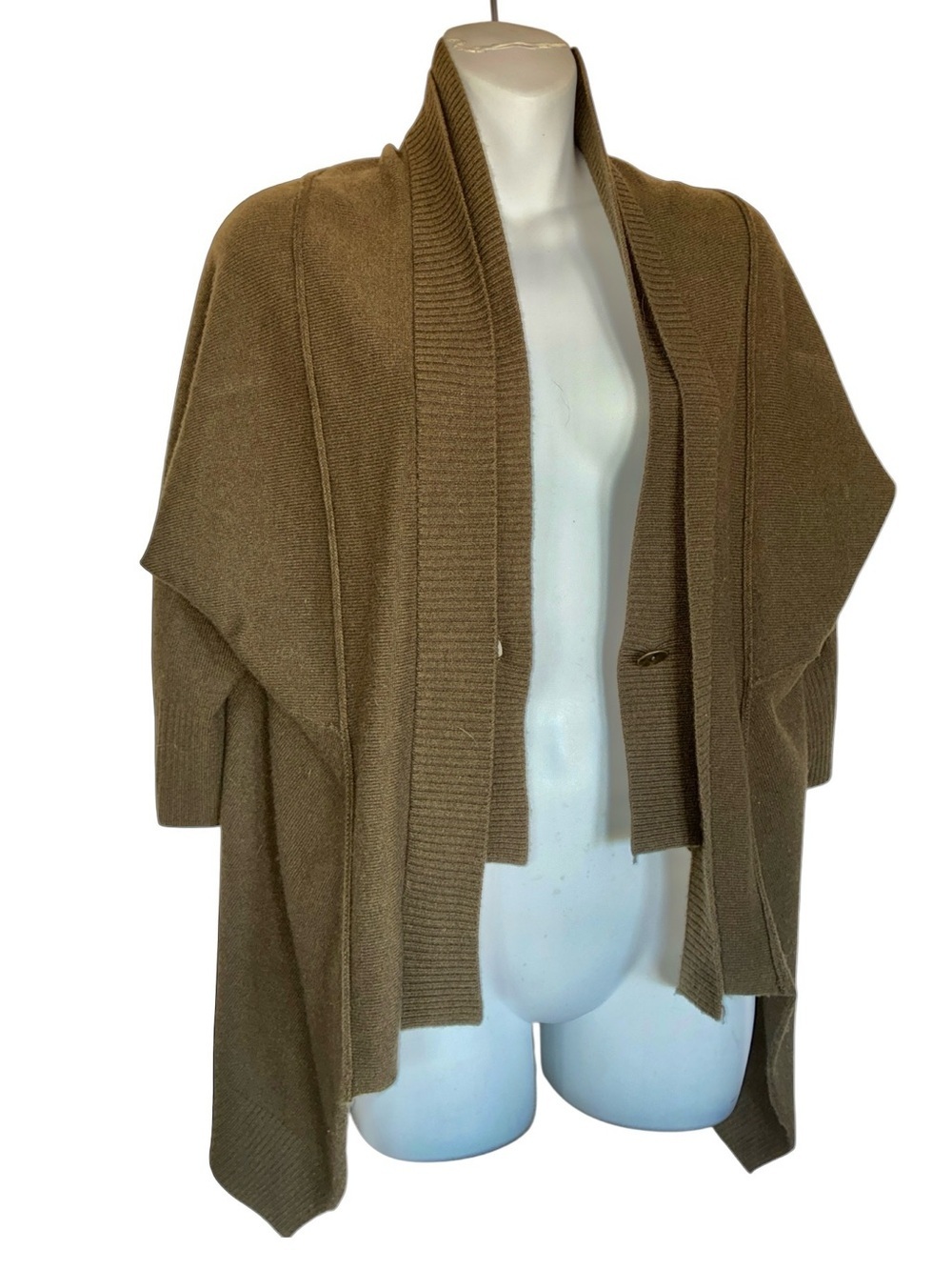 Nanette Lepore cashmere cardigan sweater Women XS, Olive Green, cozy & soft! EUC